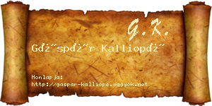 Gáspár Kalliopé névjegykártya